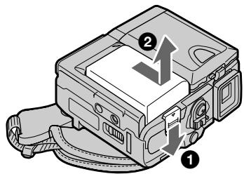 SONY DCR-PC101E - Установка батарейного блока - 1