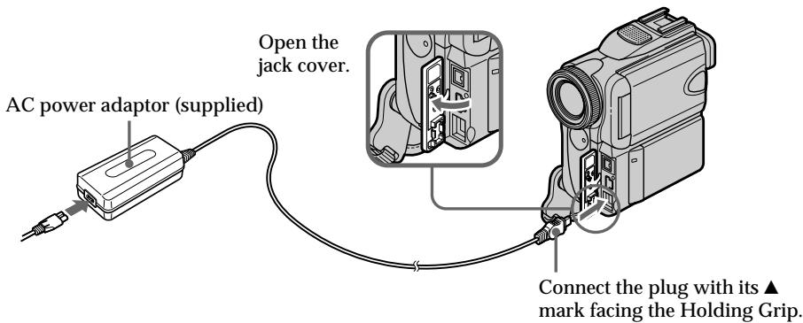 SONY DCR-PC101E - Connecting the mains lead (p. 27) - 1