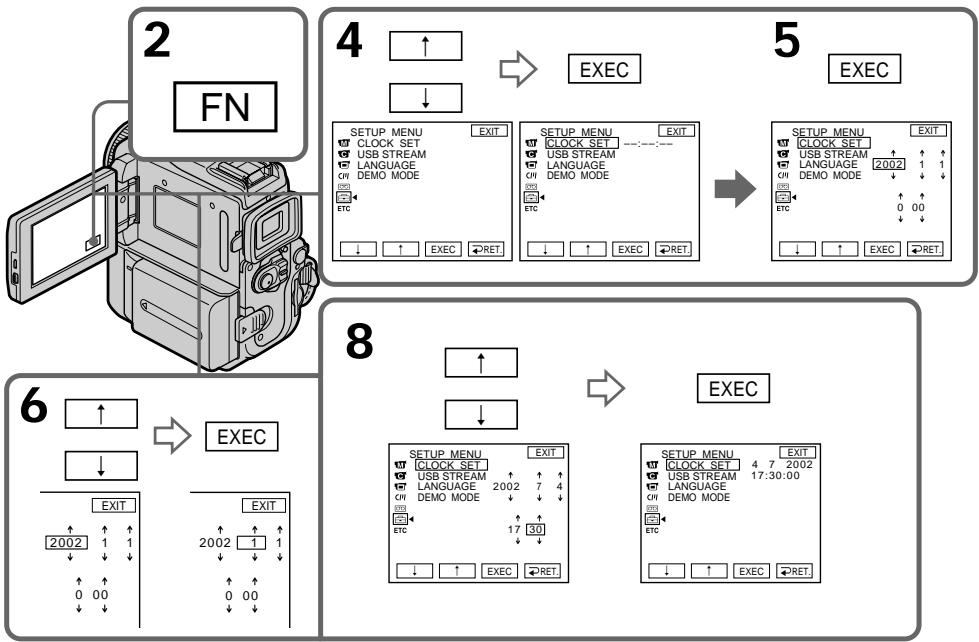 SONY DCR-PC101E - Пункт 2 Установка даты и времени - 1