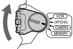 POWER VCR OFF(CHG) CAMERA MEMORY