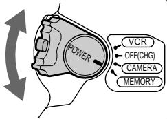 POWER VCR OFF(CHG) CAMERA MEMORY