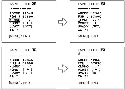 TAPE TITLE CUI ---- ABCDE 12345 FGHIJ 67890 KLMNO ' . /- PQRST [ ◆ ] UVWXY [SET] Z& ?! [MENU] : END TAPE TITLE CUI ---- ABCDE 12345 FGHIJ 67890 KLMNO ' . /- PQRST [ ◆ ] UVWXY [SET] Z& ?! [MENU] : END TAPE TITLE CUI ---- ABCDE 12345 FGHIJ 67890 KLMNO ' . /- PQRST [ ◆ ] UVWXY [SET] Z & ?! [MENU] : END