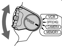 POWER VCR OFF(CHG) CAMERA MEMORY