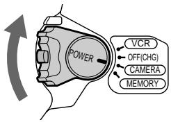 POWER VCR OFF(CHG) CAMERA MEMORY