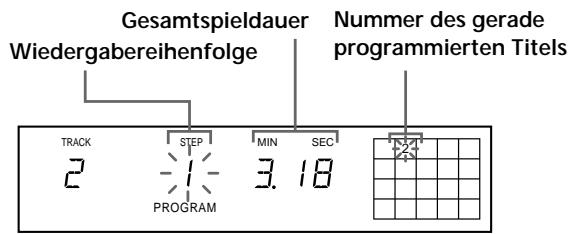 SONY CDP-XB740 - Zusammenstellen eines Programms mit den Bedienelementen am Gerät - 1
