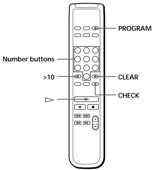 SONY CDP-XB740 - Creating a programme using the remote - 1
