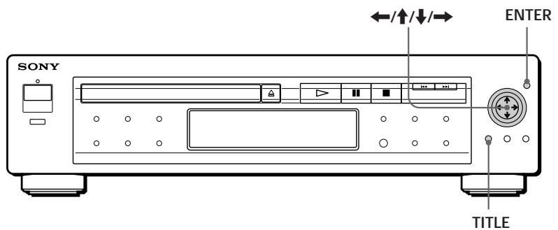 SONY DVP-S3000 - Using the Title Menu - 1