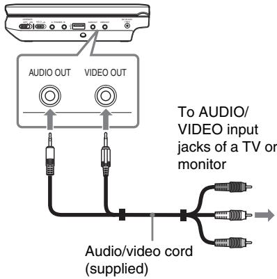 SONY DVP-FX740DT - Connect the player to your TV or monitor using the audio/video cord (supplied). - 1