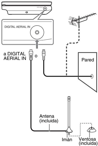 SONY DVP-FX740DT - Conecte el cable de la antena a DIGITAL AERIAL IN en el reproductor. - 1