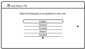 SONY BDP-S357 - Sélectionnez une langue pour les affichages à l'écran à l'aide de ↑/↓ et appuyez sur ENTER. - 1