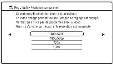 SONY BDP-S357 - Lorsque vous sélectionnez « Vidéo composantes » à l'étape 6 - 1