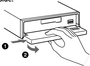 SONY XR-C7220R - Press OPEN, then slide the front panel to the right side, and pull out from the left side. - 1