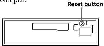 SONY XR-C7220R - Resetting the unit - 1