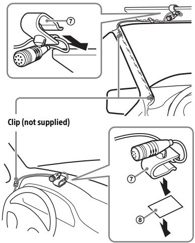 SONY MEX-N5100BT - Installing the microphone (MEXN5100BT only) - 1