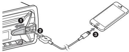 SONY MEX-N5100BT - SchlieBen Sie ein iPhone bzw. einen iPod an den USB-Anschluss an. - 1