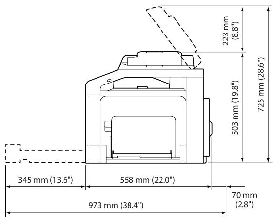 EPSON ACULASER CX37DNF - Espace requis - 2