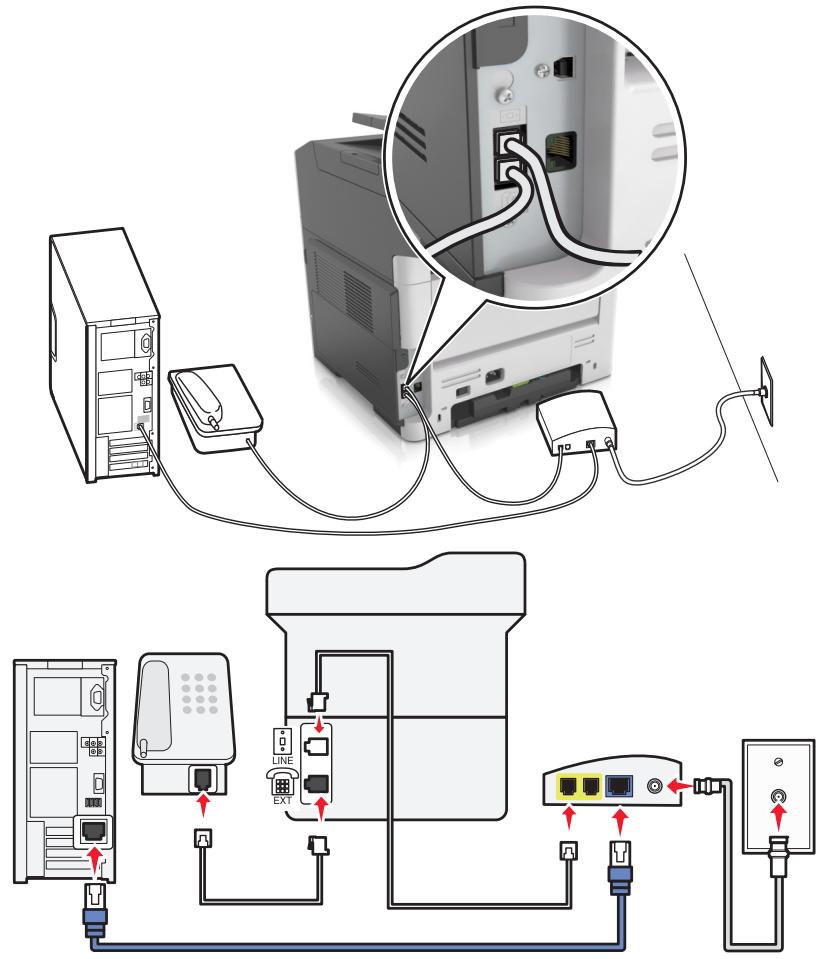EPSON MX310DN - Impostazione 1: la stampante è collegata direttamente a un modem via cavo - 1