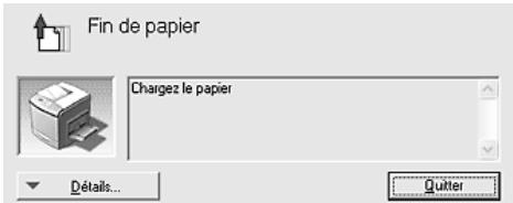 EPSON ACULASER C2600 - Fenêtre d'alerte d'état - 1