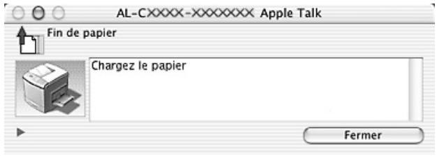 EPSON ACULASER C2600 - Fenêtre d'alerte d'état - 1