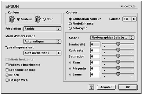 EPSON ACULASER C2600 - Personnalisation des paramètres d'impression - 1