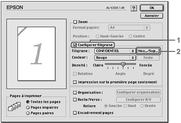EPSON ACULASER C2600 - Création d'un filigrane - 1