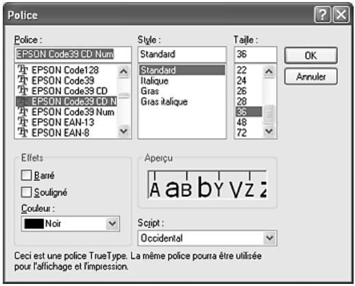 EPSON ACULASER C2600 - Impression à l'aide des polices EPSON BarCode - 3