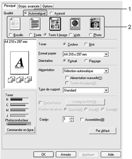 EPSON ACULASER C2600 - Remarque : - 1