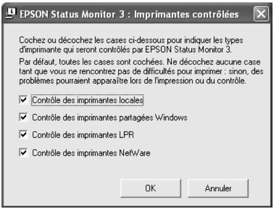 EPSON ACULASER C2600 - Paramètres de l'utilitaire Monitored Printers - 1