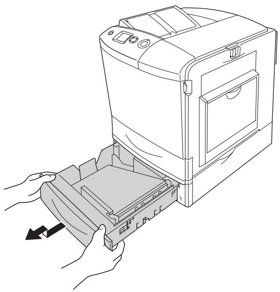 EPSON ACULASER C2600 - Poussez le loquet du capot A vers la gauche et ouvrez le capot jusqu'à ce que vous sentiez une résistance. - 6