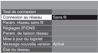 PANASONIC TX-L42DT50E - Sélectionnez [connexion au réseau] et réglez sur [sans fil] - 1