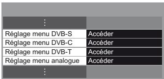 PANASONIC TX-L42DT50E - Sélectionnez [réglage menu dvb-s], [réglage menu dvb-c], [réglage menu dvb-t] ou [réglage menu analogue] - 1