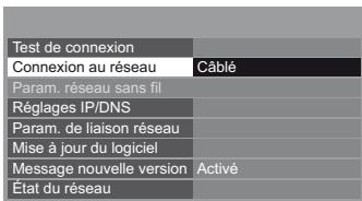 PANASONIC TX-L42DT50E - Sélectionnez [connexion au réseau] et réglez sur [câblé] - 1