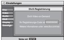 PANASONIC DVD-LS84 - Anzeige des Registrierungscodes des Geräts - 1