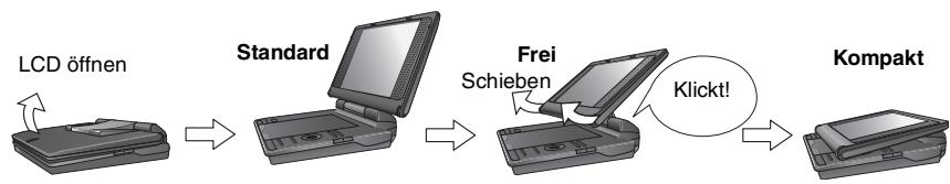 PANASONIC DVD-LS84 - Einstellen des LCD-Winkels - 1