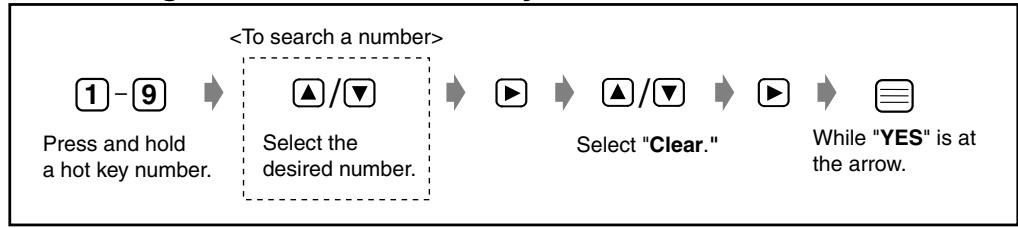 PANASONIC KX-TD7580CE - Clearing an Item in the Hot Key Dial - 1