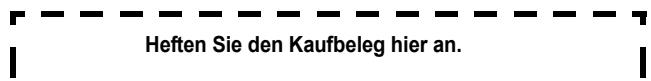 Heften Sie den Kaufbeleg hier an.