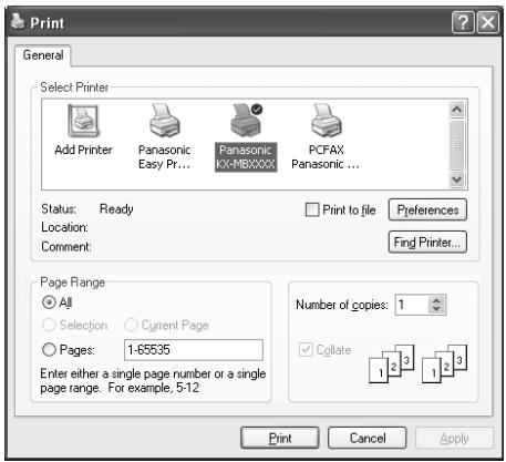 PANASONIC KXMB1500HX - Printing from Windows applications - 1