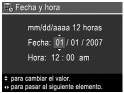 HP PHOTOSMART M637 - Ajuste de la Fecha y la hora - 1
