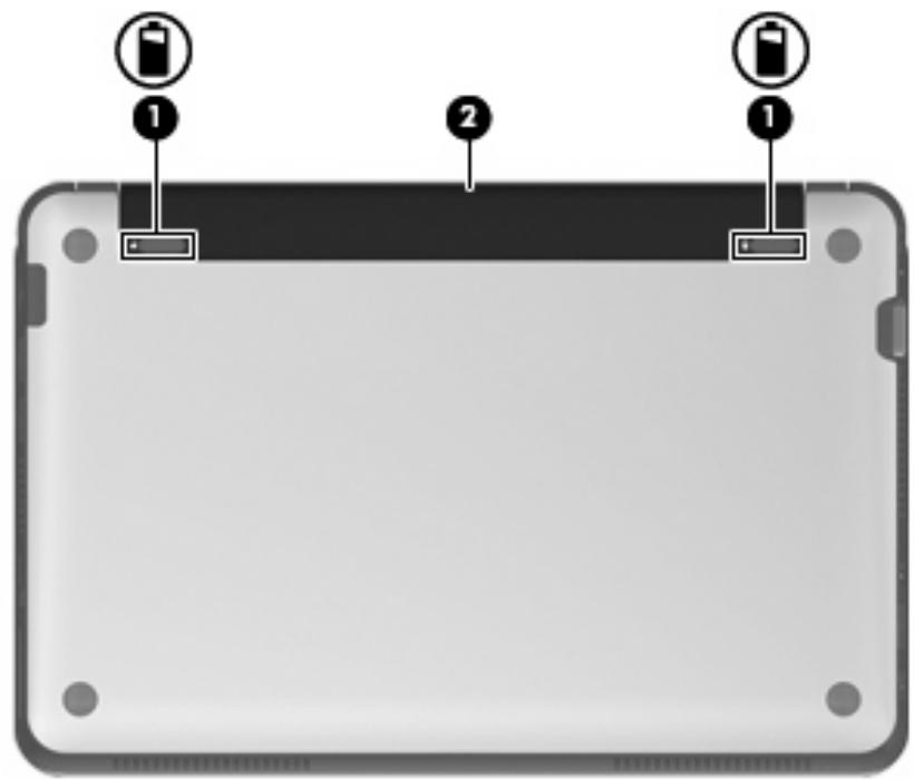 HP MINI 210-1156SA - Éléments de la partie inférieure - 1
