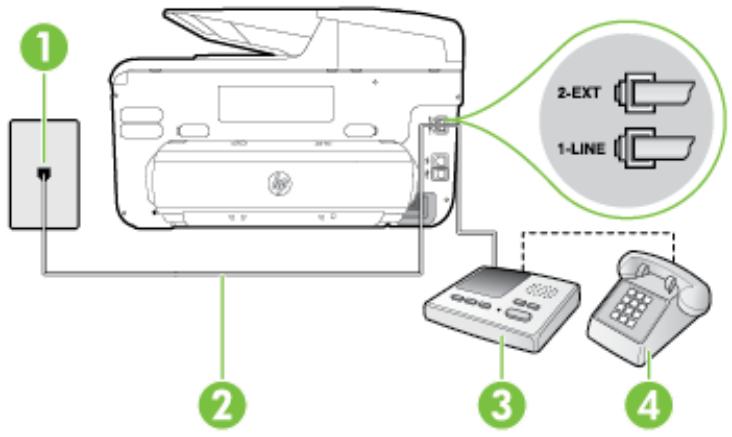 HP OFFICEJET PRO 276DW (CR770A) - Cas I : Ligne vocale et de télécopie partagée avec un répondeur - 1