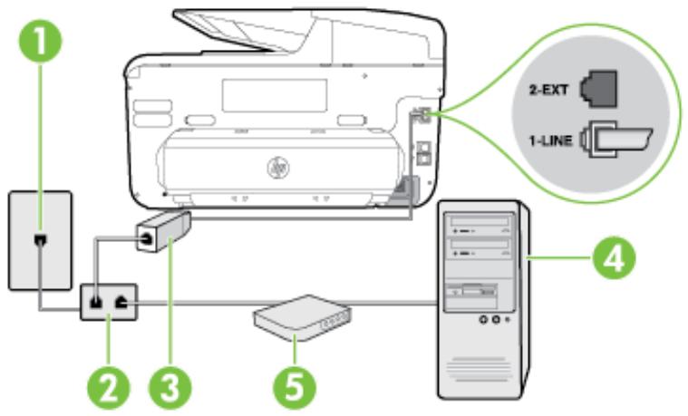 HP OFFICEJET PRO 276DW (CR770A) - Configuration de l'imprimante avec un modem d'ordinateur DSL/ADSL - 1