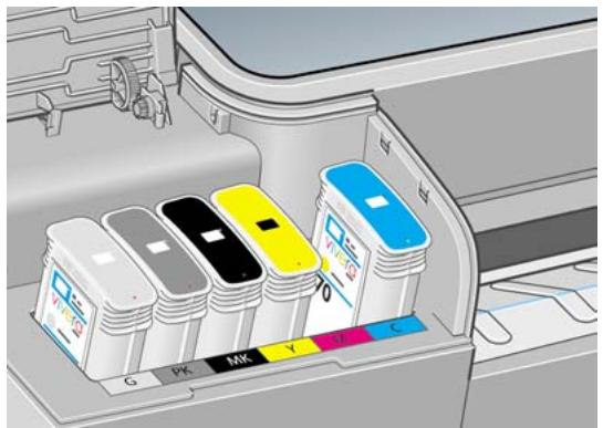 HP DESIGNJET T1100 - Retrait d'une cartouche d'encre - 5