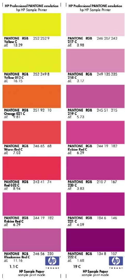 HP DESIGNJET T1100 - Impression de nuanciers PANTONE - 1