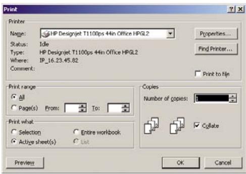 HP DESIGNJET T1100 - Utilisation de Microsoft Excel - 1