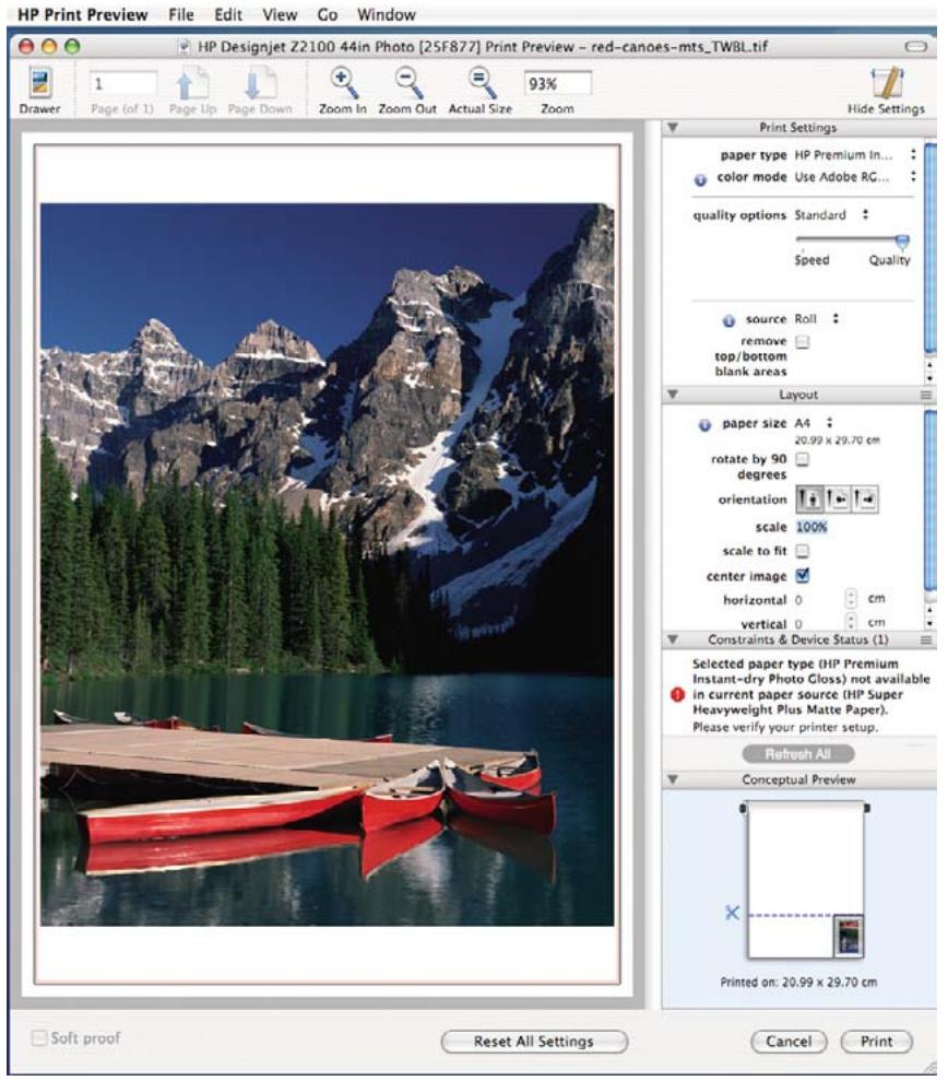 HP DESIGNJET T1100 - Aperçu avant impression - 1