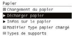 HP DESIGNJET T1100 - Procedure d'utilisation du menu Papier - 1