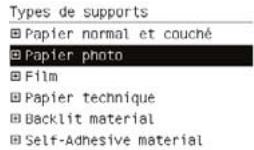 HP DESIGNJET T1100 - Procedure d'utilisation du menu Papier - 3