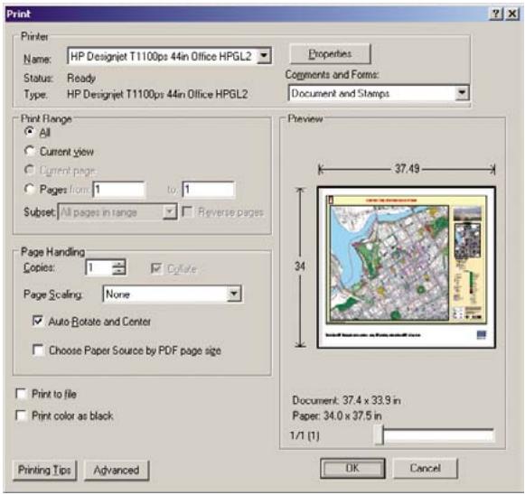 HP DESIGNJET T1100 - Utilisation d'Adobe Acrobat - 7