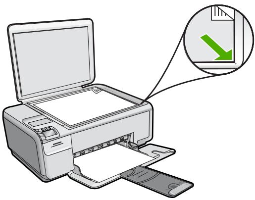 HP PHOTOSMART C4400 ALL-IN-ONE - Solution 2 : Placez correctement l'original sur la vitre. - 1