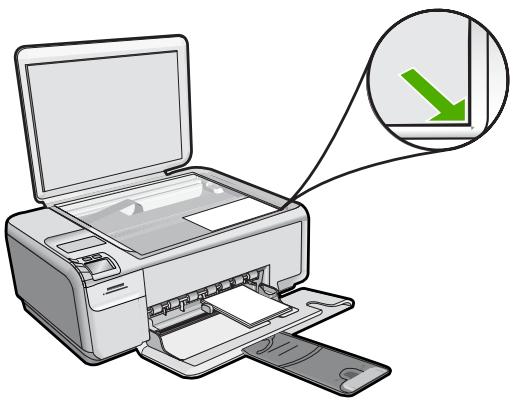 HP PHOTOSMART C4400 ALL-IN-ONE - Solution 2 : Placez correctement l'original sur la vitre. - 1